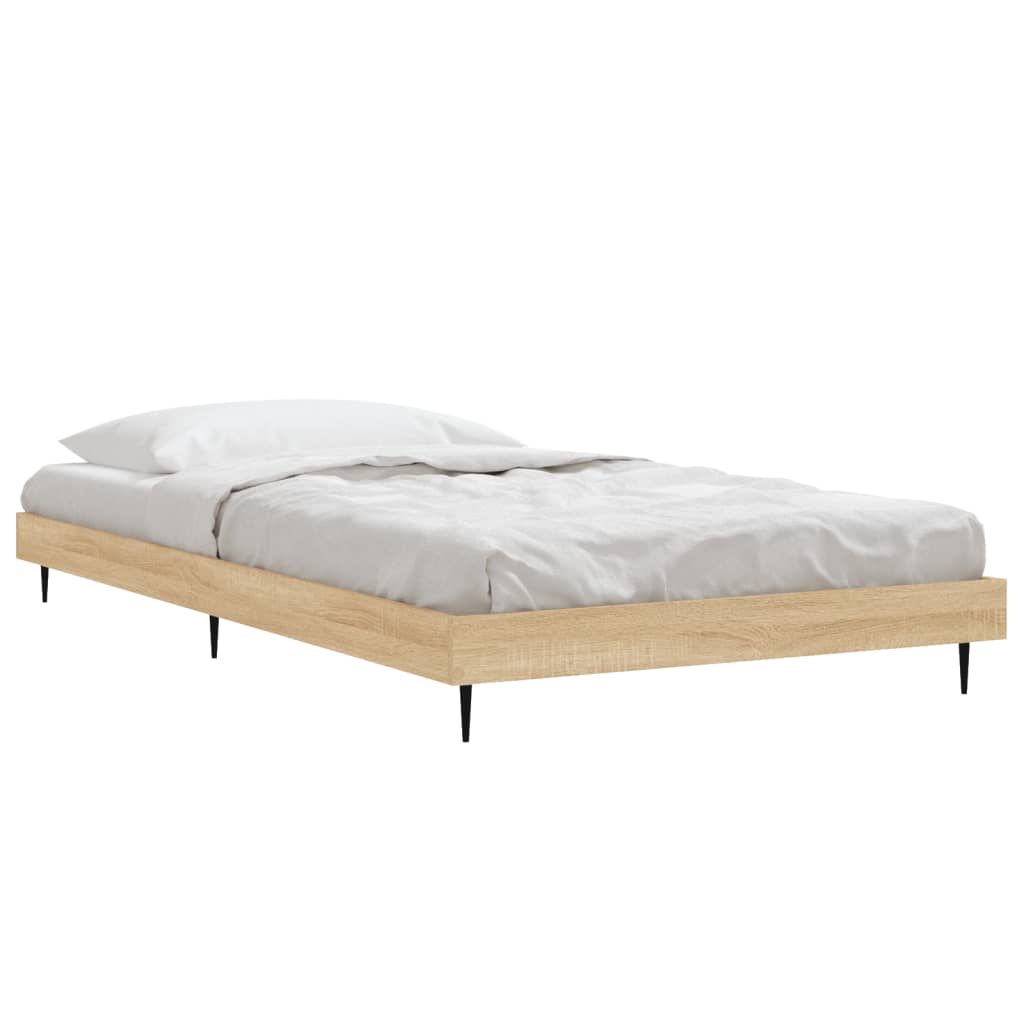 Bedframe zonder matras hout sonoma eikenkleurig 100x200 cm is nu te koop bij PeponiXL, paradijselijk wonen!