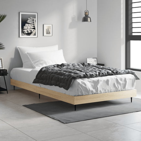 Bedframe zonder matras hout sonoma eikenkleurig 100x200 cm is nu te koop bij PeponiXL, paradijselijk wonen!