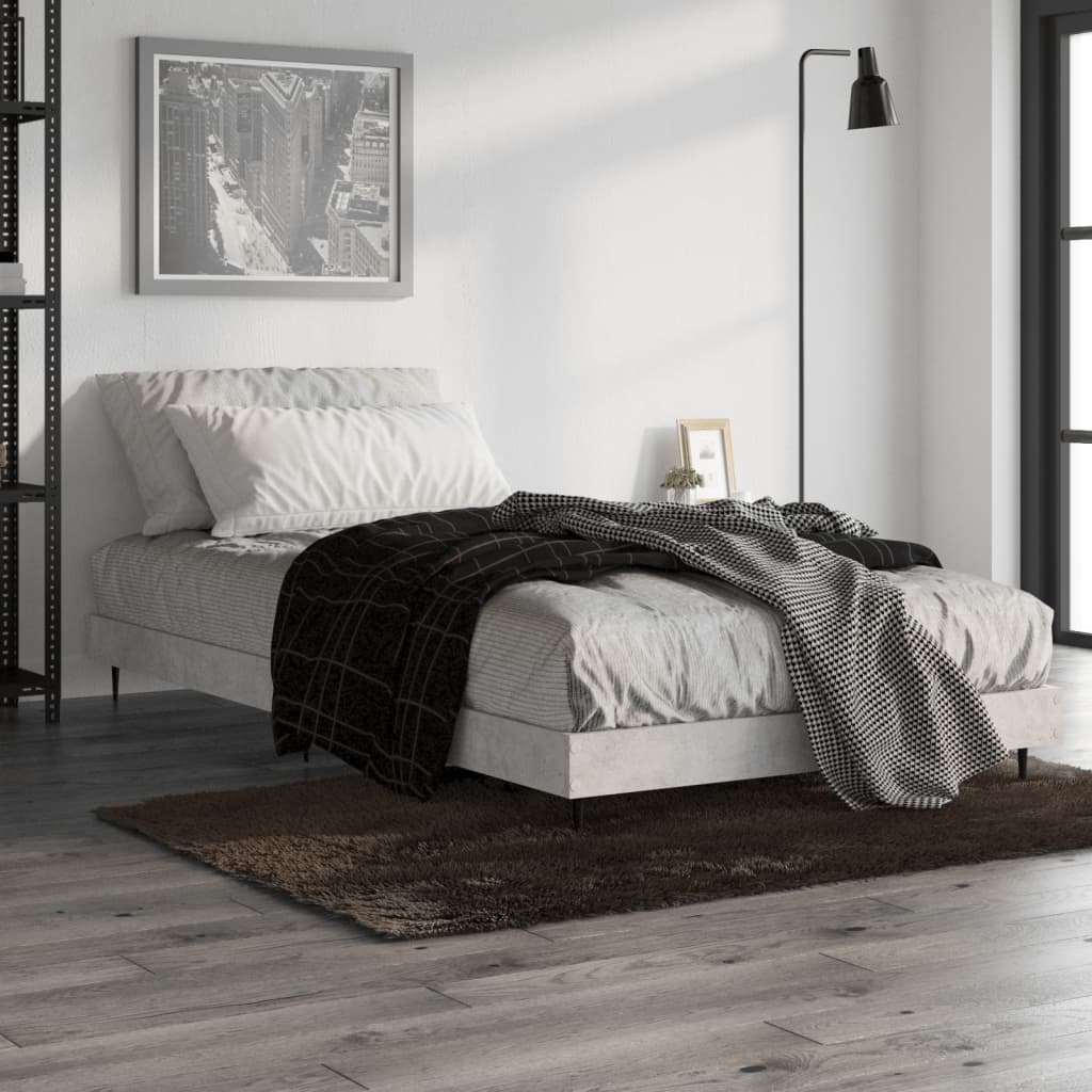 Bedframe bewerkt hout betongrijs 100x200 cm is nu te koop bij PeponiXL, paradijselijk wonen!