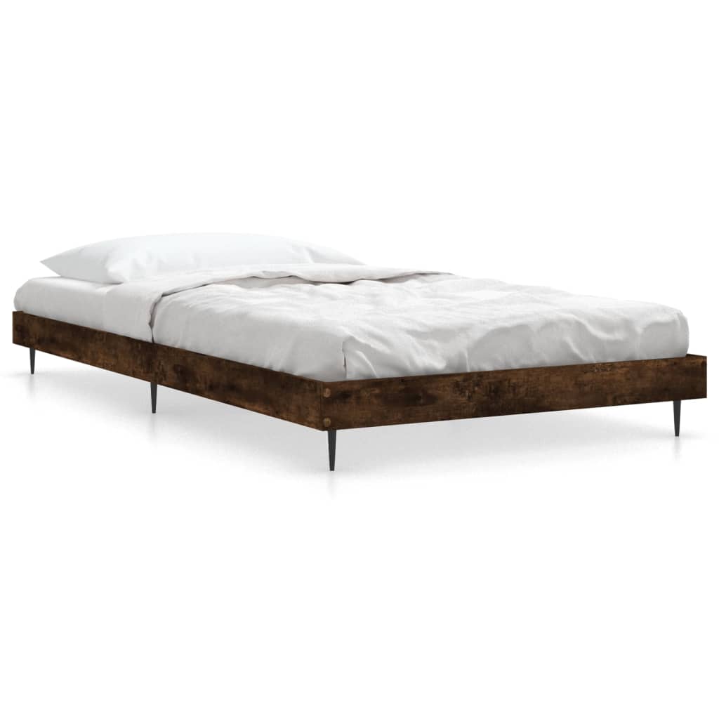 Bedframe zonder matras hout gerookt eikenkleurig 100x200 cm is nu te koop bij PeponiXL, paradijselijk wonen!