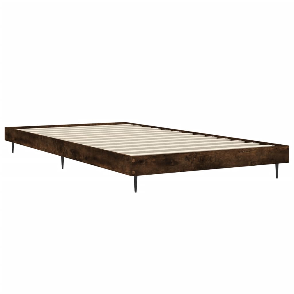 Bedframe zonder matras hout gerookt eikenkleurig 100x200 cm is nu te koop bij PeponiXL, paradijselijk wonen!