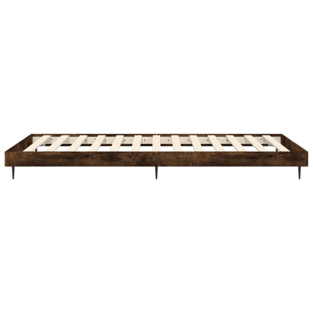 Bedframe zonder matras hout gerookt eikenkleurig 100x200 cm is nu te koop bij PeponiXL, paradijselijk wonen!