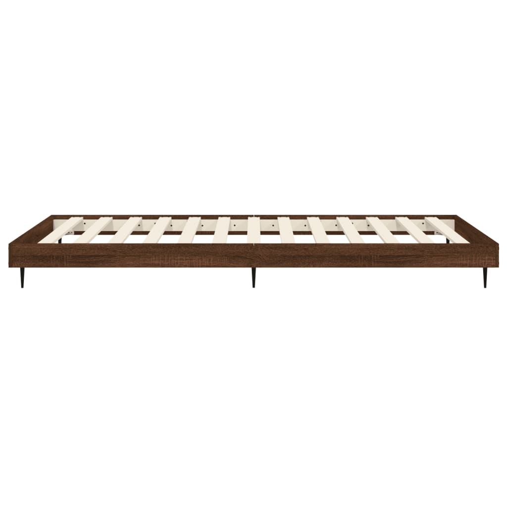 Bedframe zonder matras bewerkt hout bruin eikenkleur 100x200 cm is nu te koop bij PeponiXL, paradijselijk wonen!