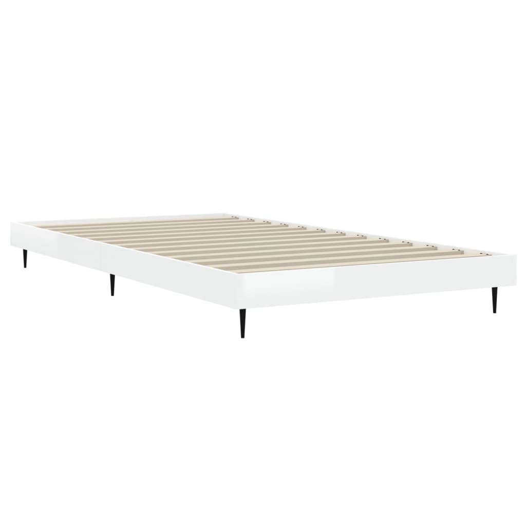 Bedframe bewerkt hout hoogglans wit 90x200 cm is nu te koop bij PeponiXL, paradijselijk wonen!