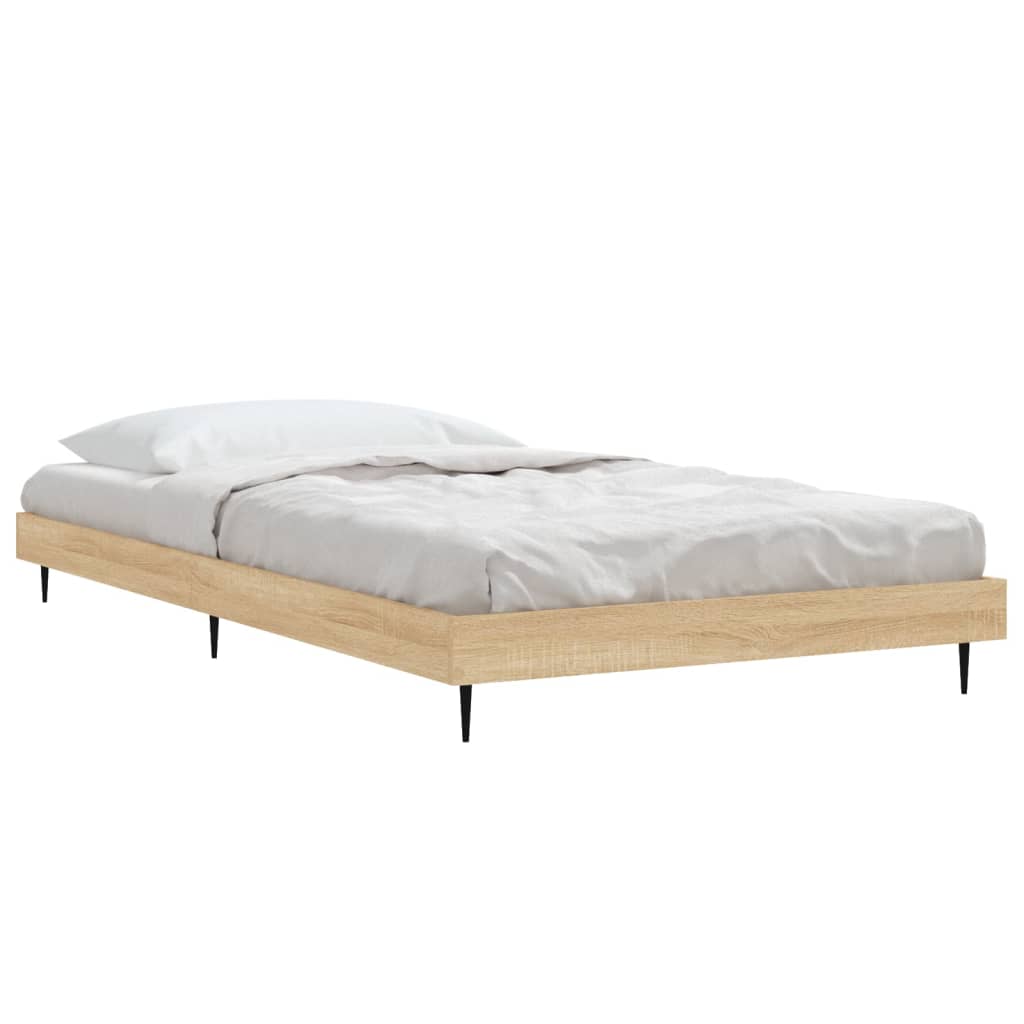 Bedframe zonder matras hout sonoma eikenkleurig 90x200 cm is nu te koop bij PeponiXL, paradijselijk wonen!