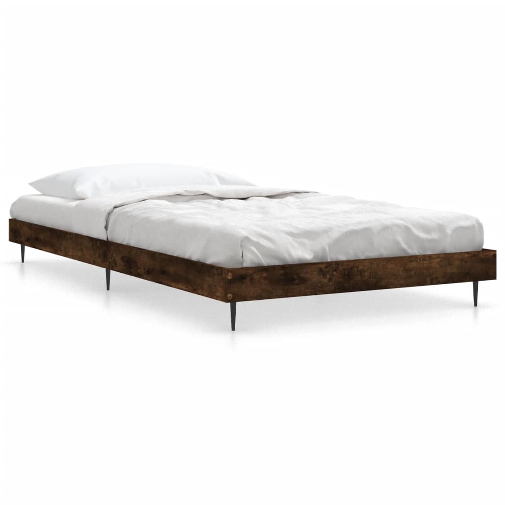 Bedframe zonder matras hout gerookt eikenkleurig 90x200 cm is nu te koop bij PeponiXL, paradijselijk wonen!