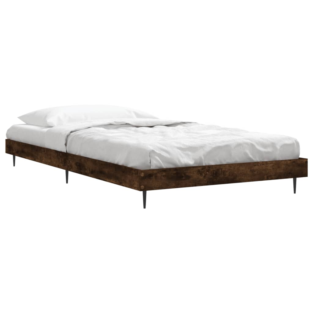 Bedframe zonder matras hout gerookt eikenkleurig 90x200 cm is nu te koop bij PeponiXL, paradijselijk wonen!