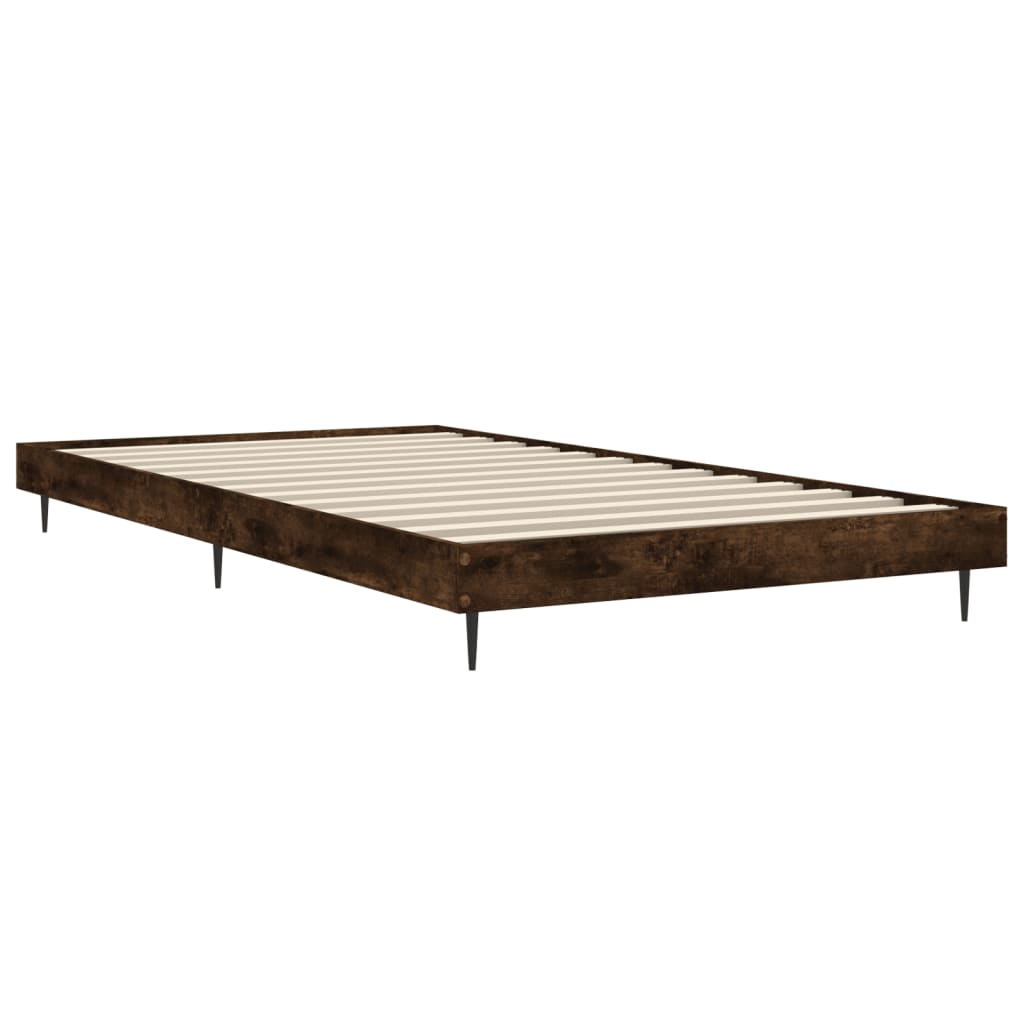 Bedframe zonder matras hout gerookt eikenkleurig 90x200 cm is nu te koop bij PeponiXL, paradijselijk wonen!