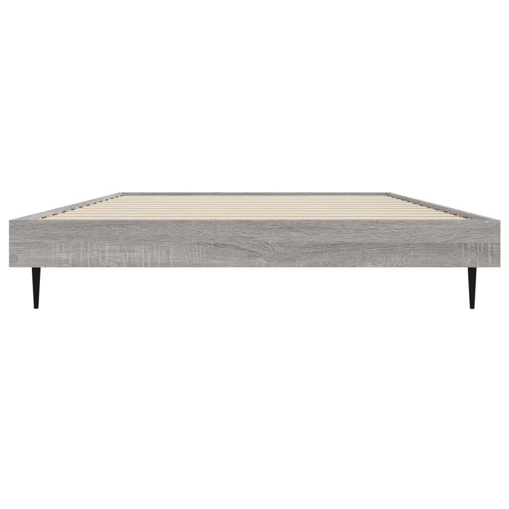 Bedframe bewerkt hout grijs sonoma eikenkleurig 90x200 cm is nu te koop bij PeponiXL, paradijselijk wonen!