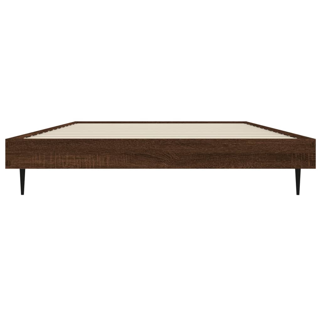 Bedframe zonder matras bewerkt hout bruin eikenkleur 90x200 cm is nu te koop bij PeponiXL, paradijselijk wonen!