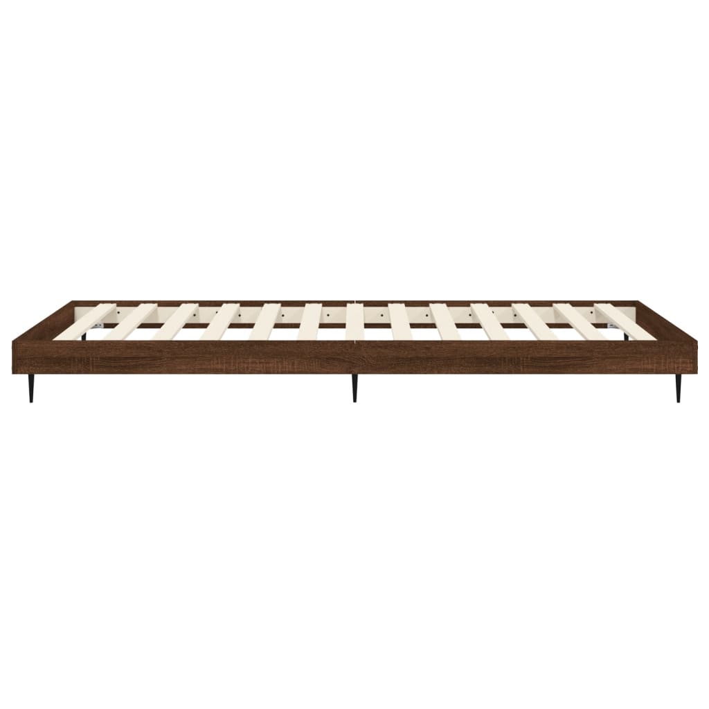 Bedframe zonder matras bewerkt hout bruin eikenkleur 90x200 cm is nu te koop bij PeponiXL, paradijselijk wonen!