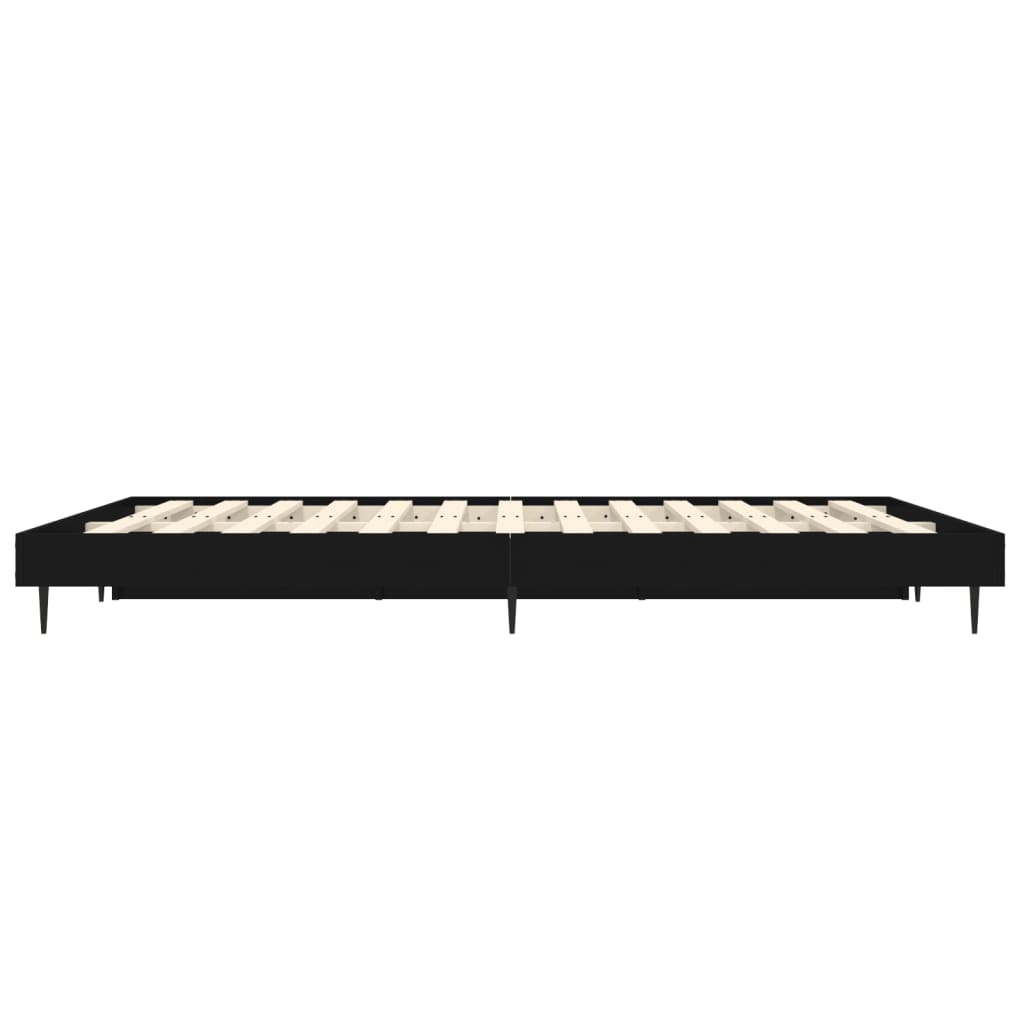 Bedframe LED massief hout zwart 140x190 cm is nu te koop bij PeponiXL, paradijselijk wonen!