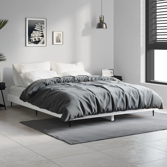 Bedframe bewerkt hout hoogglans wit 140x190 cm is nu te koop bij PeponiXL, paradijselijk wonen!