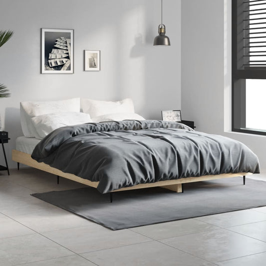 Bedframe zonder matras hout sonoma eikenkleurig 140x190 cm is nu te koop bij PeponiXL, paradijselijk wonen!