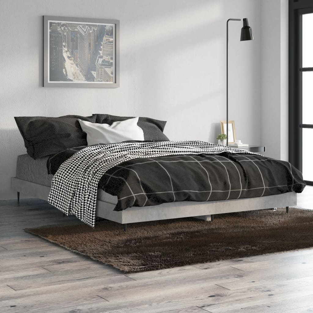 Bedframe bewerkt hout betongrijs 140x190 cm is nu te koop bij PeponiXL, paradijselijk wonen!