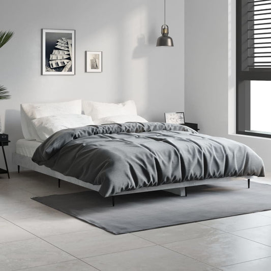 Bedframe bewerkt hout betongrijs 140x190 cm is nu te koop bij PeponiXL, paradijselijk wonen!