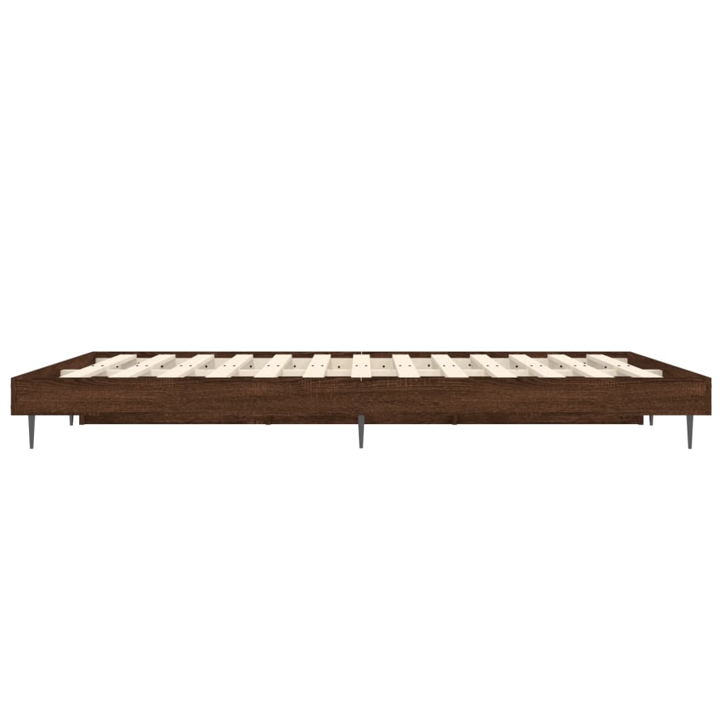 Bedframe zonder matras bewerkt hout bruin eikenkleur 140x190 cm is nu te koop bij PeponiXL, paradijselijk wonen!