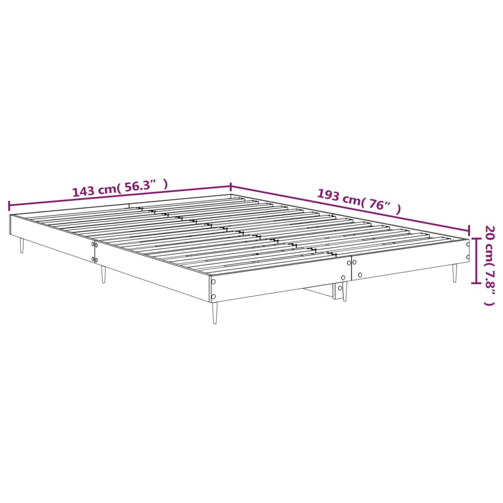 Bedframe zonder matras bewerkt hout bruin eikenkleur 140x190 cm is nu te koop bij PeponiXL, paradijselijk wonen!