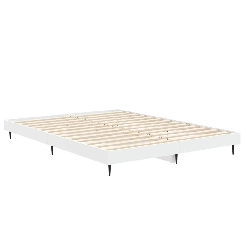 Bedframe bewerkt hout wit 135x190 cm is nu te koop bij PeponiXL, paradijselijk wonen!