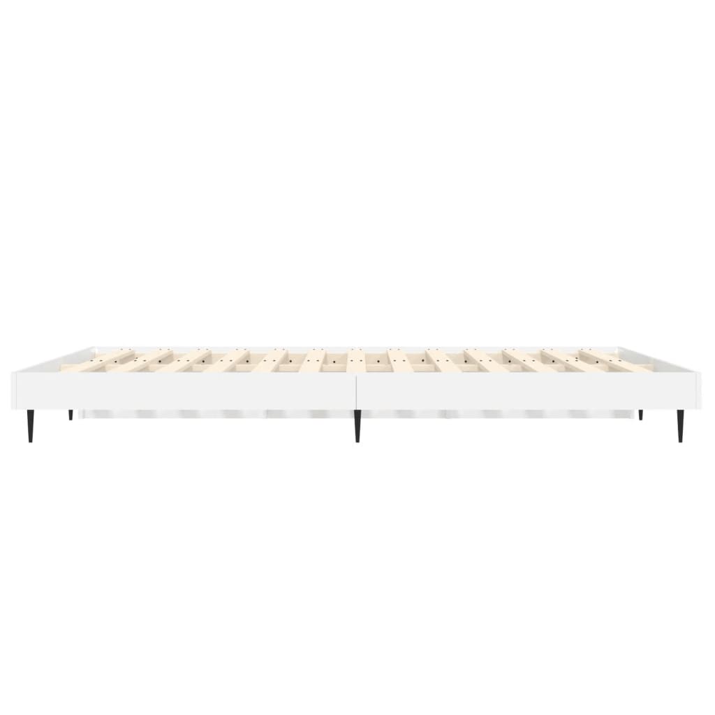 Bedframe bewerkt hout hoogglans wit 135x190 cm is nu te koop bij PeponiXL, paradijselijk wonen!