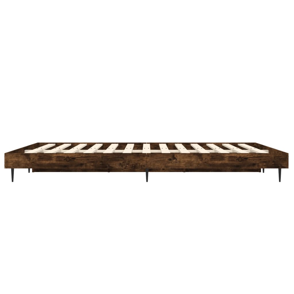 Bedframe bewerkt hout gerookt eikenkleurig 135x190 cm is nu te koop bij PeponiXL, paradijselijk wonen!