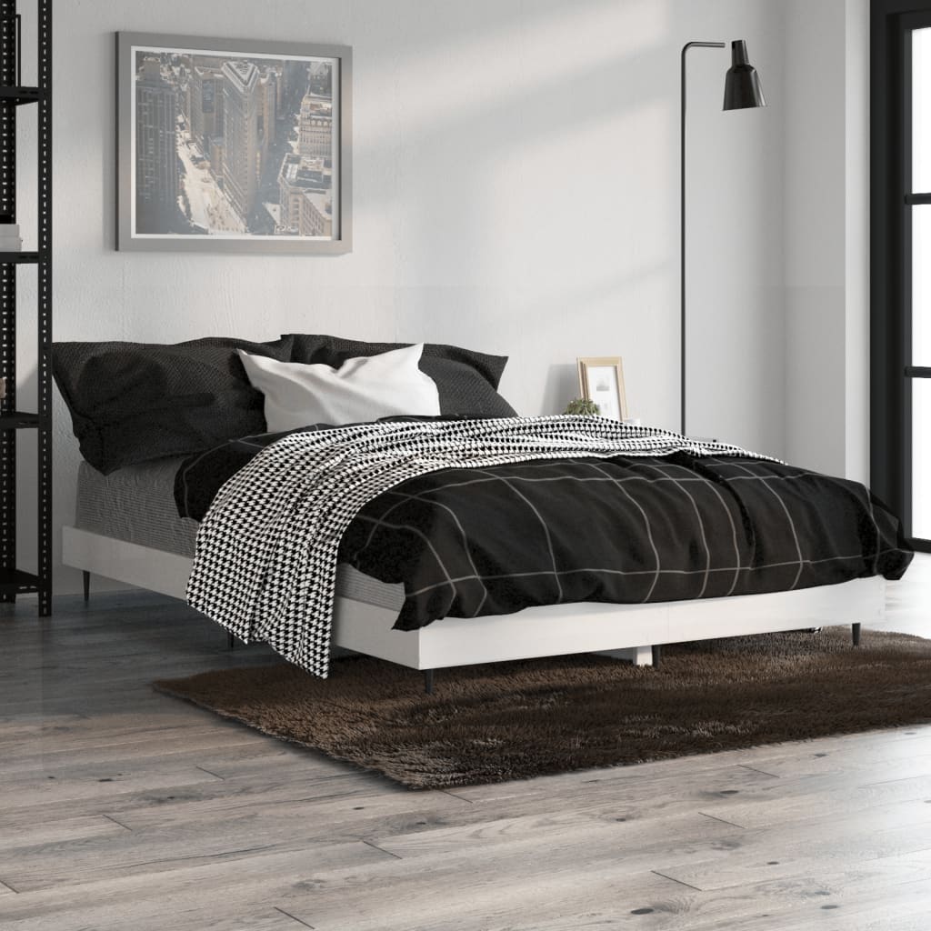 Bedframe bewerkt hout hoogglans wit 120x190 cm is nu te koop bij PeponiXL, paradijselijk wonen!