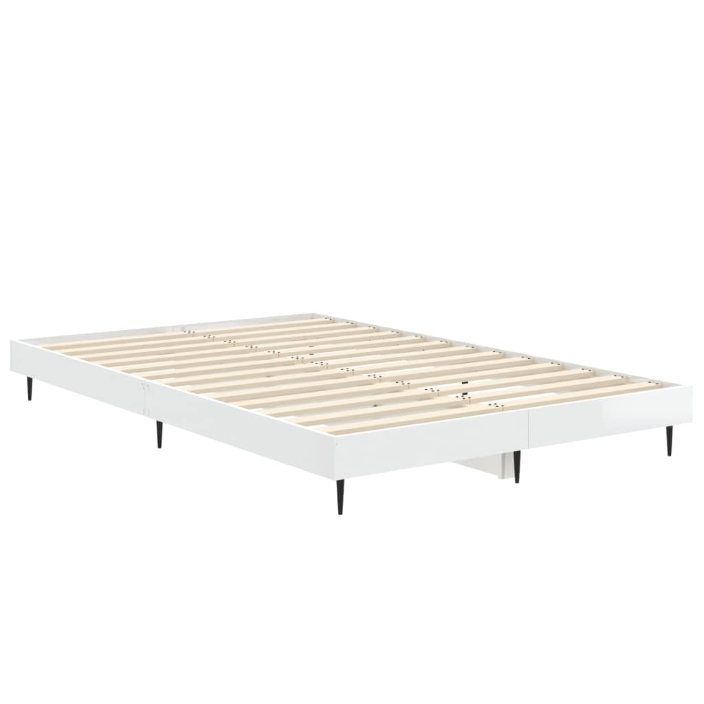 Bedframe bewerkt hout hoogglans wit 120x190 cm is nu te koop bij PeponiXL, paradijselijk wonen!