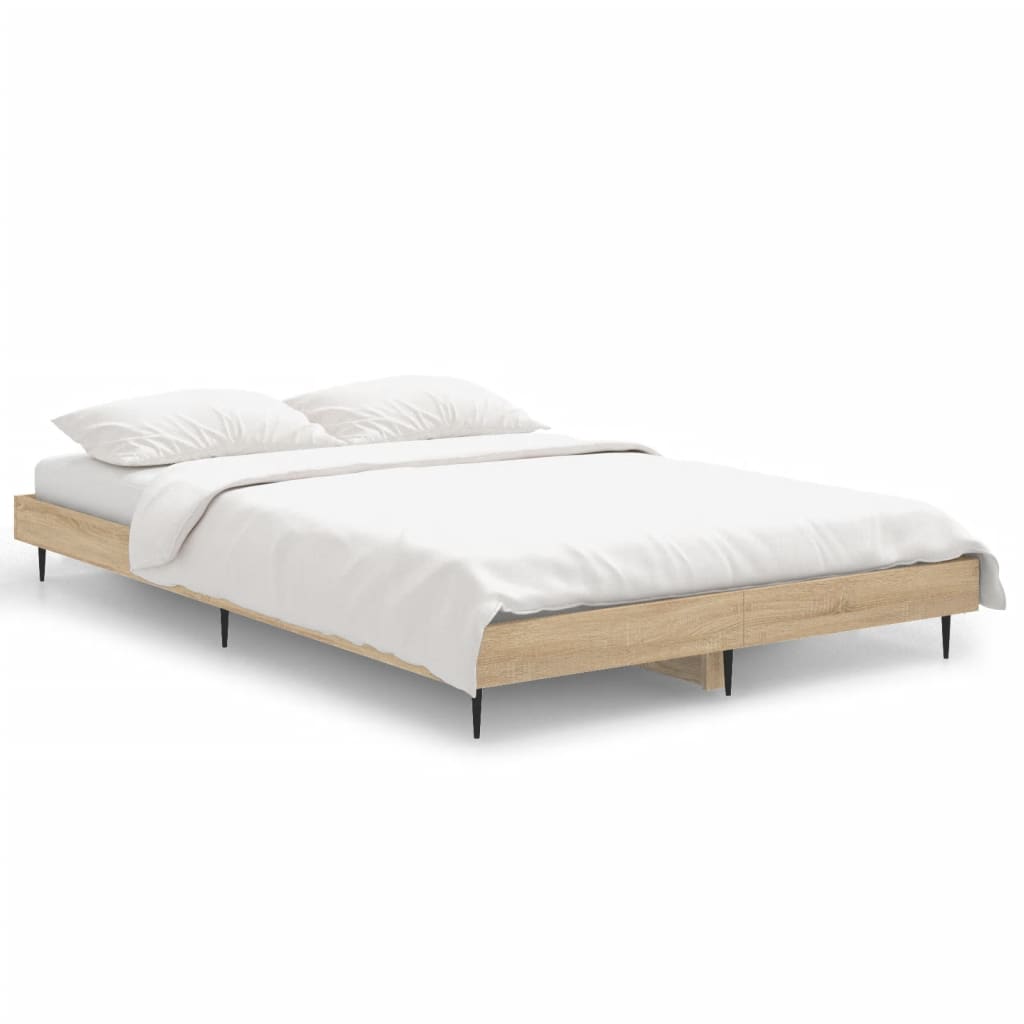 Bedframe zonder matras hout sonoma eikenkleurig 120x190 cm is nu te koop bij PeponiXL, paradijselijk wonen!