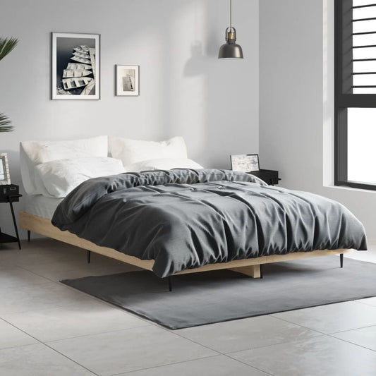 Bedframe zonder matras hout sonoma eikenkleurig 120x190 cm is nu te koop bij PeponiXL, paradijselijk wonen!