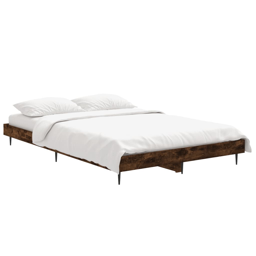 Bedframe zonder matras hout gerookt eikenkleurig 120x190 cm is nu te koop bij PeponiXL, paradijselijk wonen!