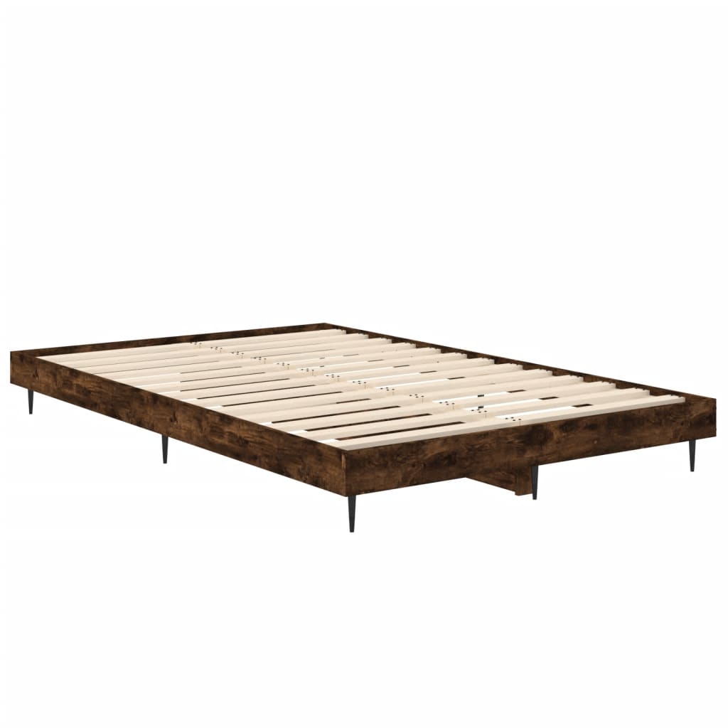 Bedframe zonder matras hout gerookt eikenkleurig 120x190 cm is nu te koop bij PeponiXL, paradijselijk wonen!