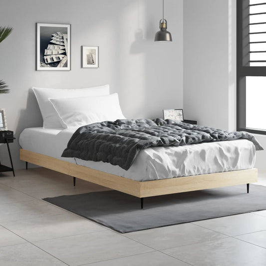 Bedframe zonder matras hout sonoma eikenkleurig 90x190 cm is nu te koop bij PeponiXL, paradijselijk wonen!