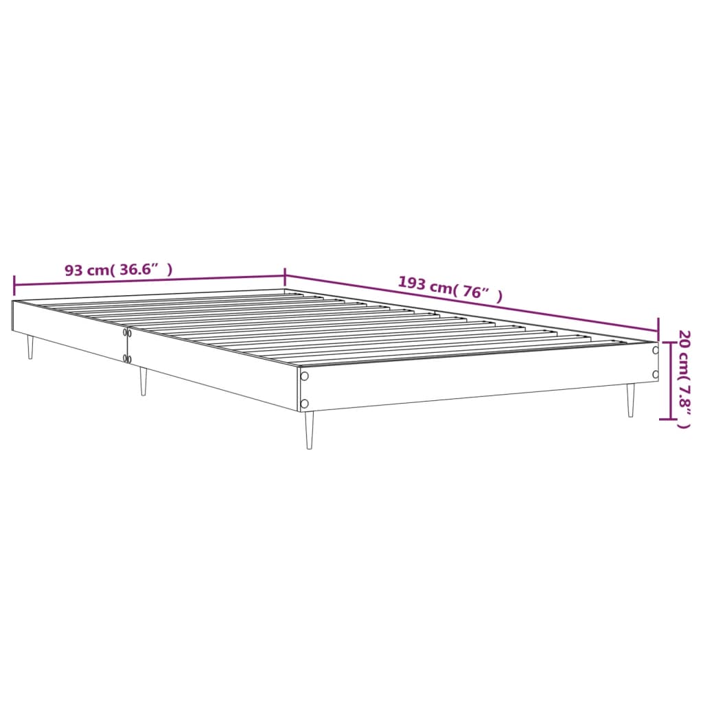 Bedframe bewerkt hout betongrijs 90x190 cm is nu te koop bij PeponiXL, paradijselijk wonen!