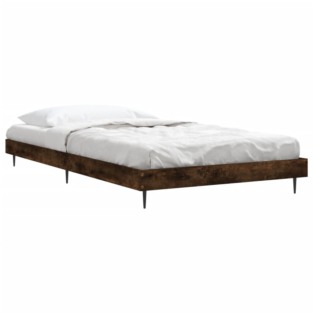 Bedframe zonder matras hout gerookt eikenkleurig 90x190 cm is nu te koop bij PeponiXL, paradijselijk wonen!