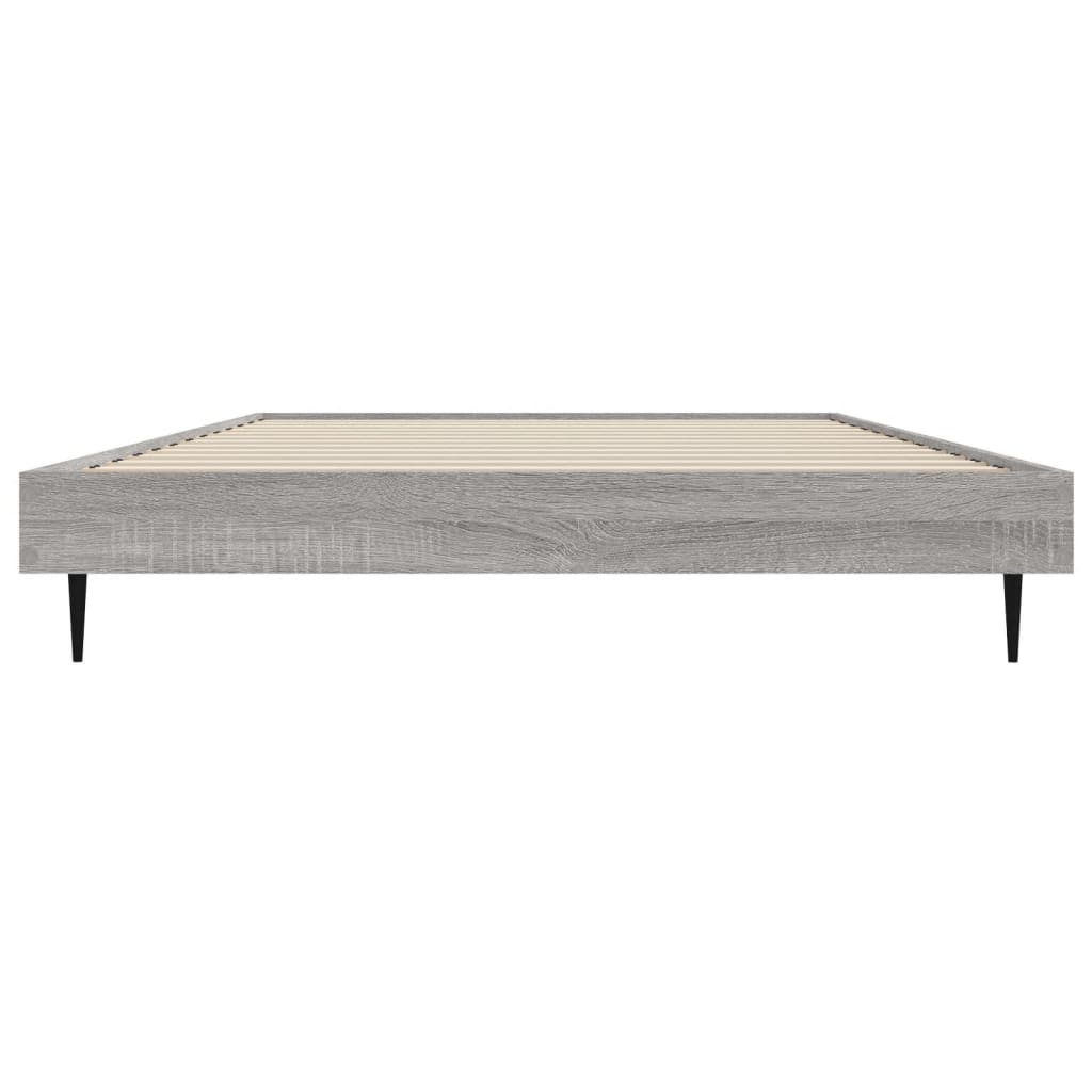 Bedframe bewerkt hout grijs sonoma eikenkleurig 90x190 cm is nu te koop bij PeponiXL, paradijselijk wonen!