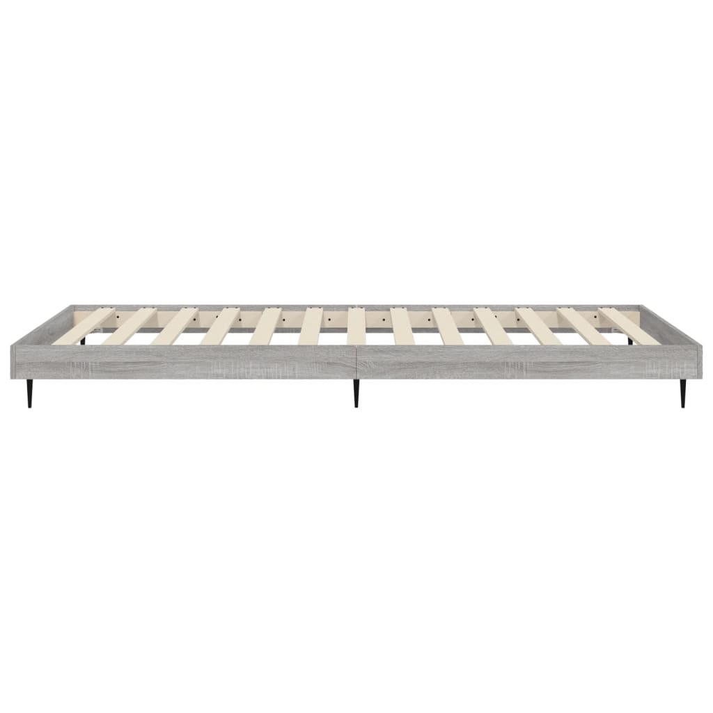 Bedframe bewerkt hout grijs sonoma eikenkleurig 90x190 cm is nu te koop bij PeponiXL, paradijselijk wonen!