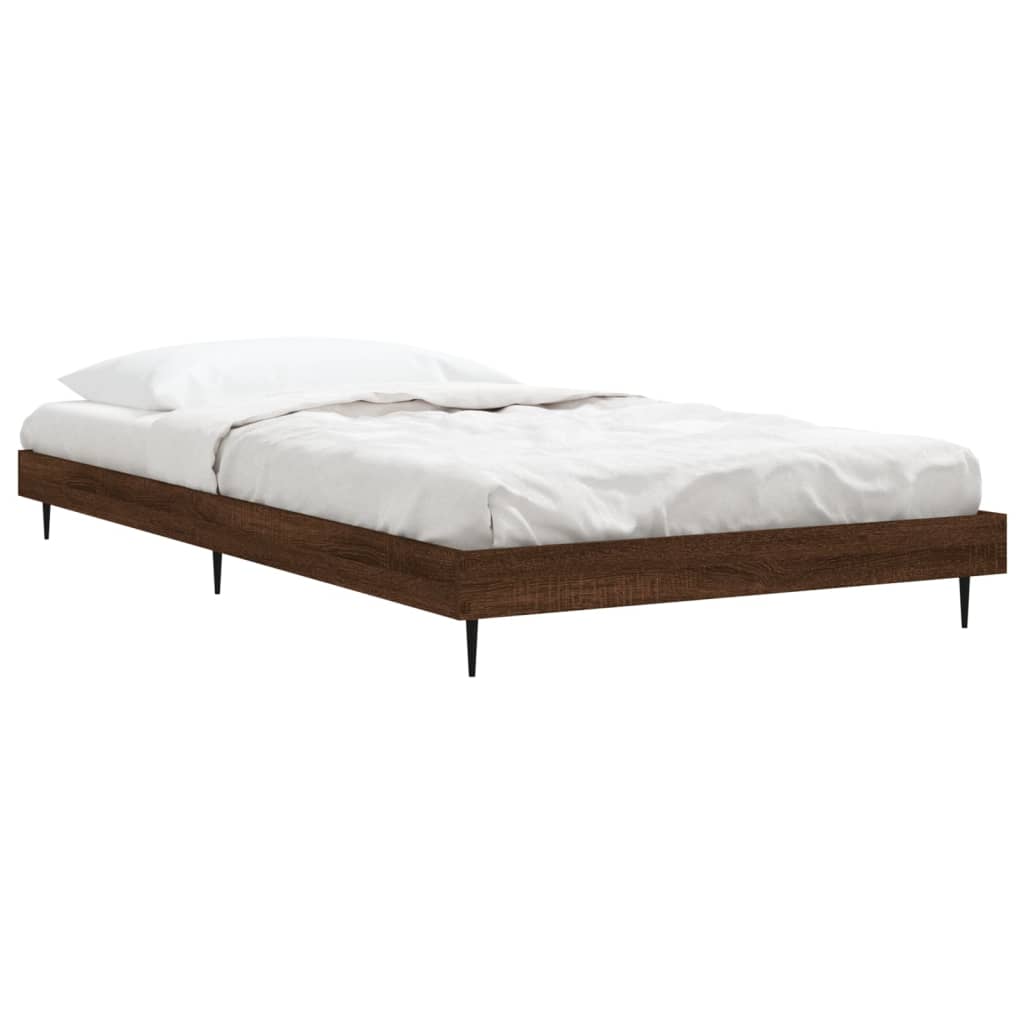 Bedframe zonder matras bewerkt hout bruin eikenkleur 90x190 cm is nu te koop bij PeponiXL, paradijselijk wonen!