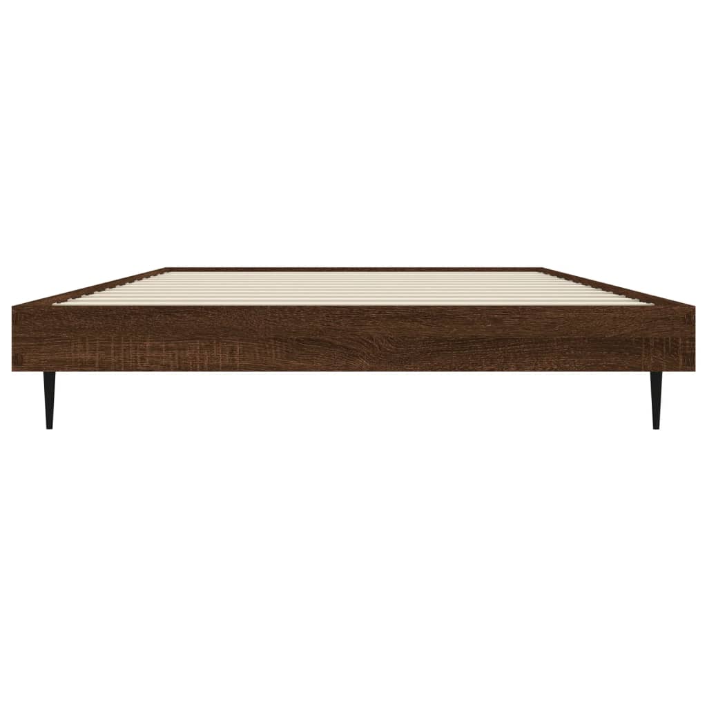 Bedframe zonder matras bewerkt hout bruin eikenkleur 90x190 cm is nu te koop bij PeponiXL, paradijselijk wonen!