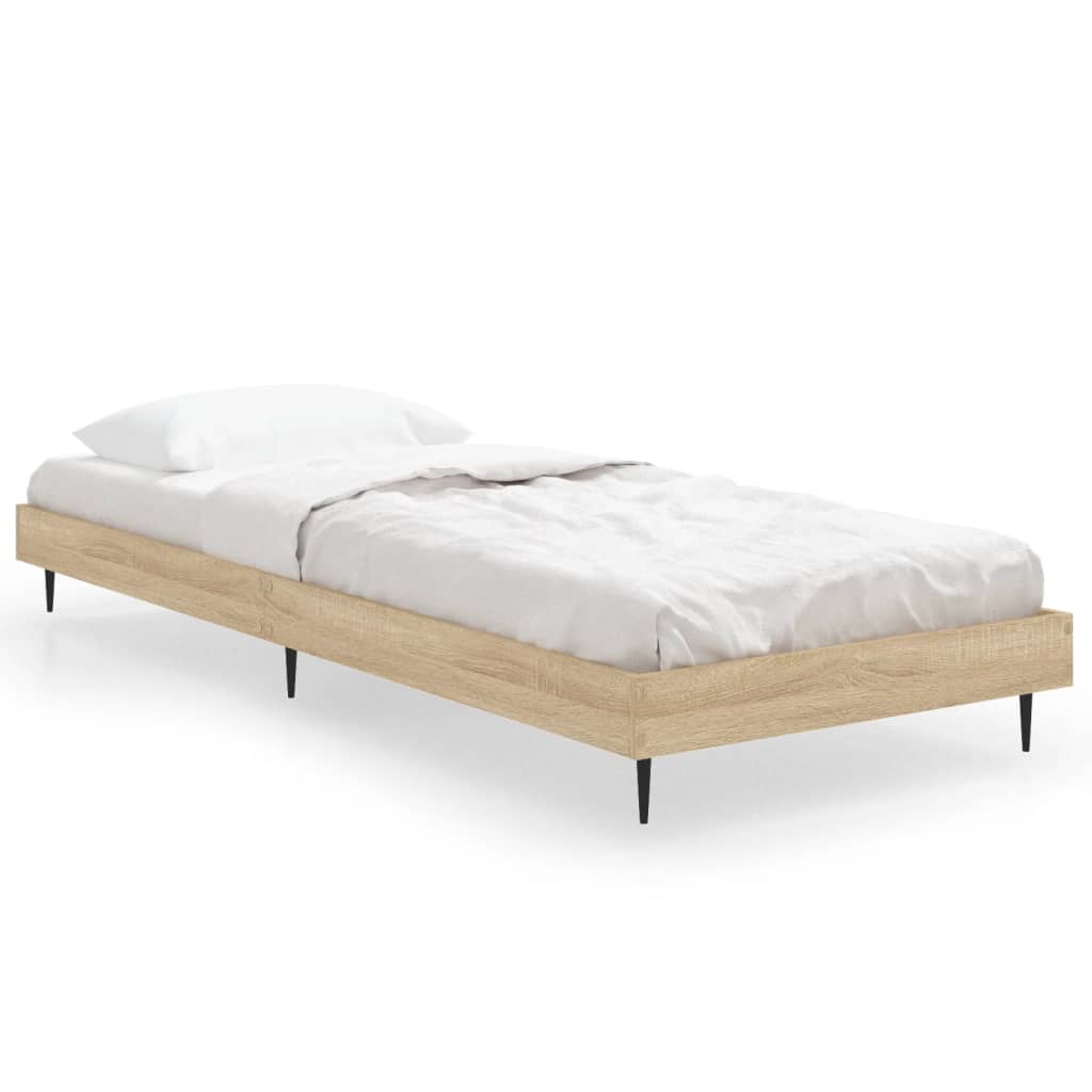 Bedframe zonder matras hout sonoma eikenkleurig 75x190 cm is nu te koop bij PeponiXL, paradijselijk wonen!