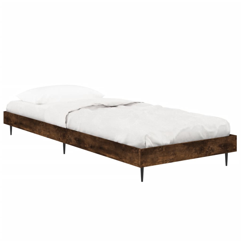 Bedframe zonder matras hout gerookt eikenkleurig 75x190 cm is nu te koop bij PeponiXL, paradijselijk wonen!