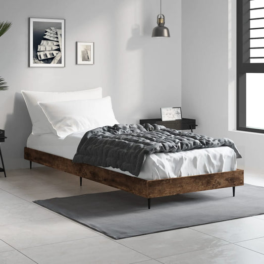 Bedframe zonder matras hout gerookt eikenkleurig 75x190 cm is nu te koop bij PeponiXL, paradijselijk wonen!