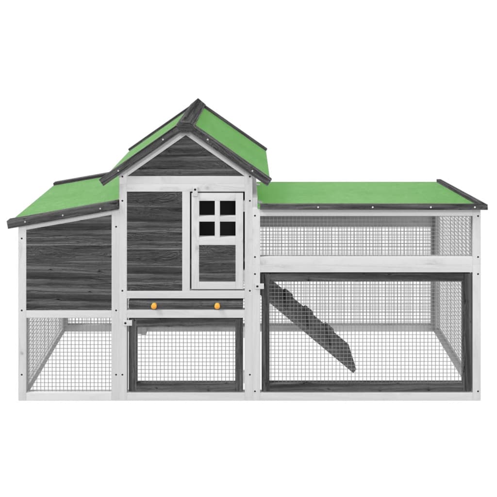 Kippenhok 186,5x58,5x113 cm massief grenenhout grijs is nu te koop bij PeponiXL, paradijselijk wonen!