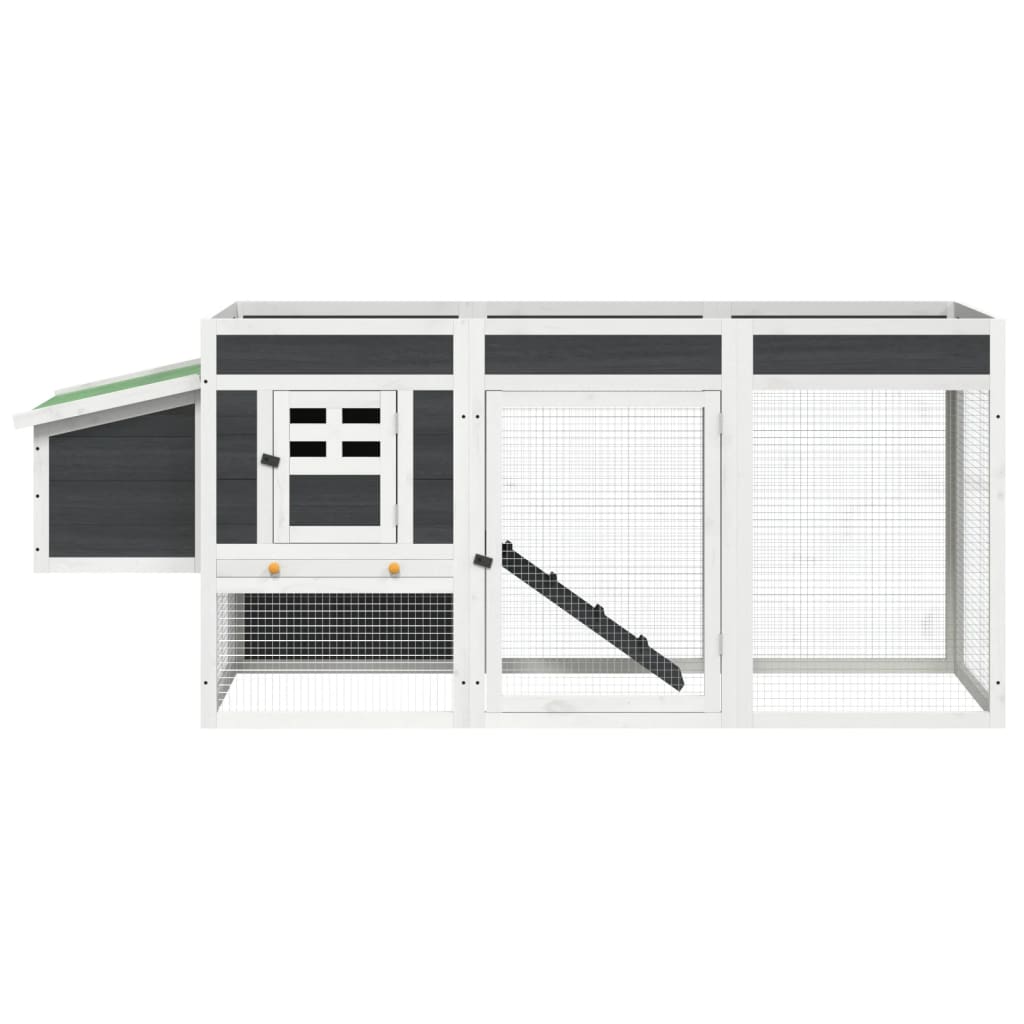 Kippenhok 204x50x84 cm massief grenenhout grijs is nu te koop bij PeponiXL, paradijselijk wonen!
