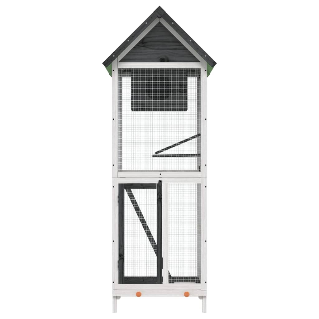 Volière 60x58,5x160 cm massief grenenhout grijs is nu te koop bij PeponiXL, paradijselijk wonen!