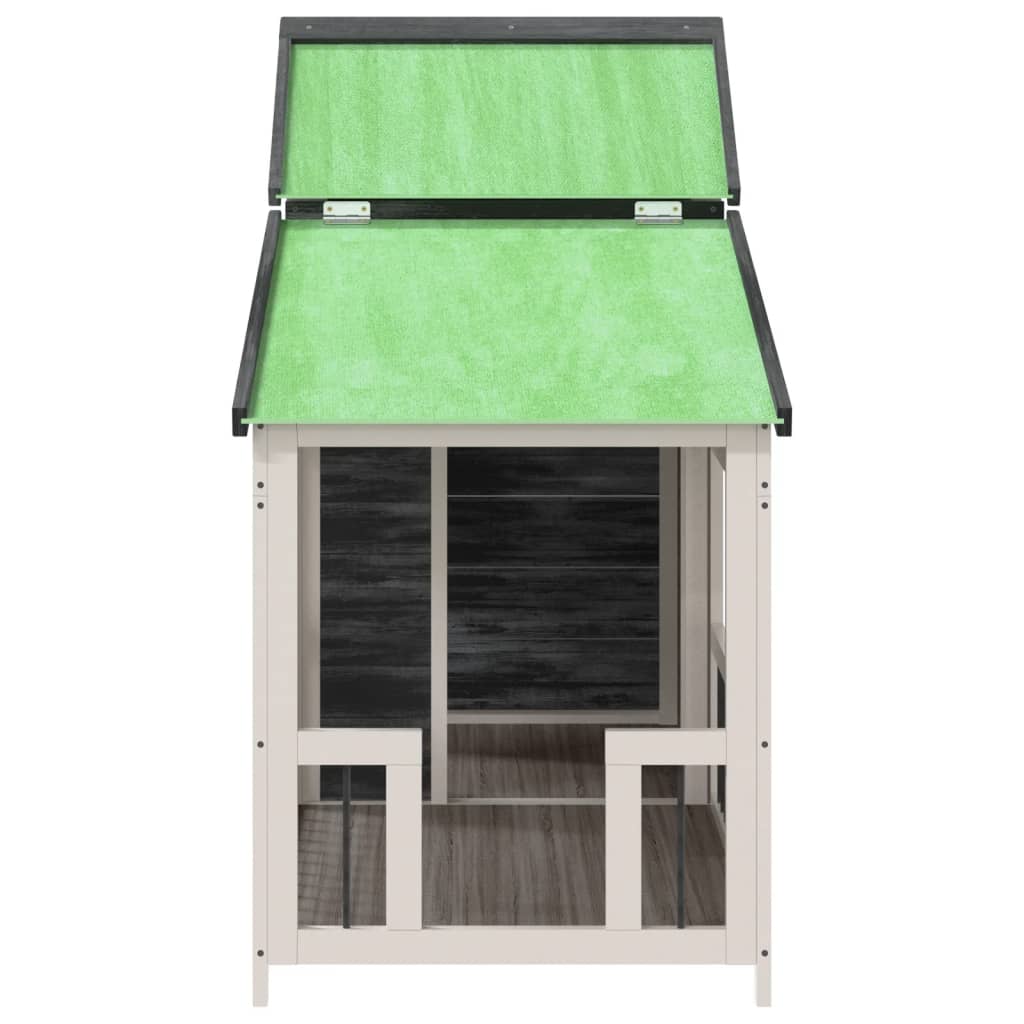 Hondenhok 143x60,5x109 cm massief grenenhout grijs is nu te koop bij PeponiXL, paradijselijk wonen!