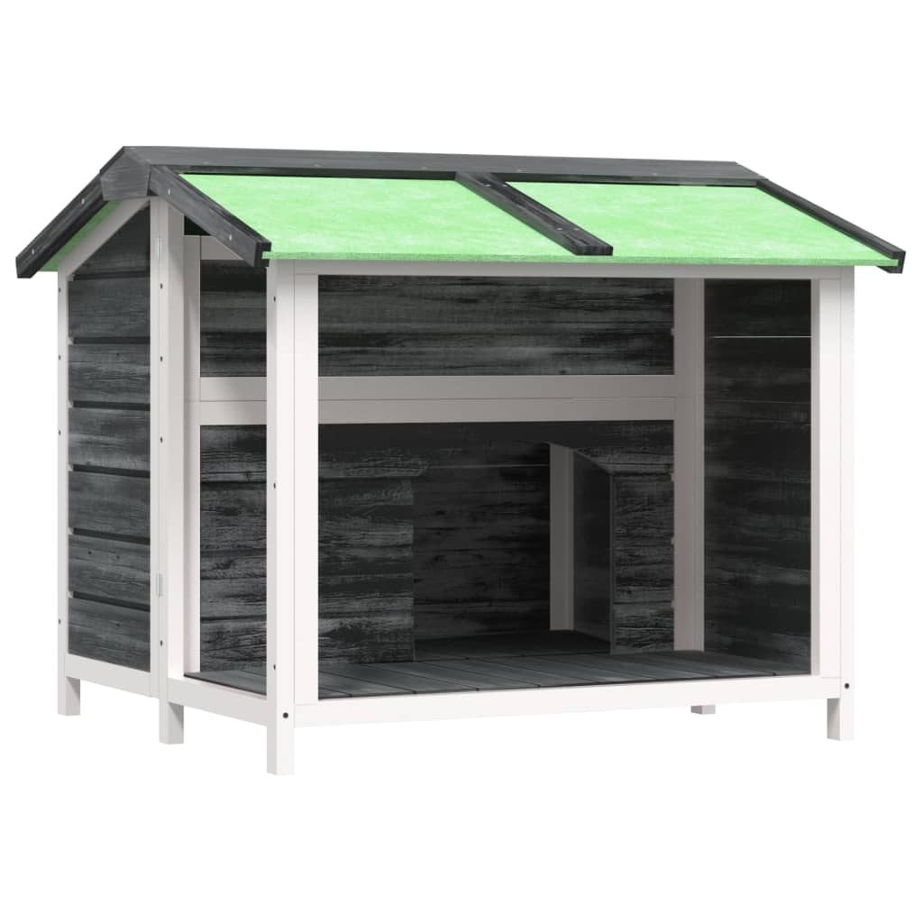Hondenhok 96x87x80,5 cm massief grenenhout grijs is nu te koop bij PeponiXL, paradijselijk wonen!