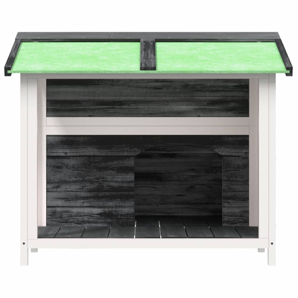 Hondenhok 96x87x80,5 cm massief grenenhout grijs is nu te koop bij PeponiXL, paradijselijk wonen!