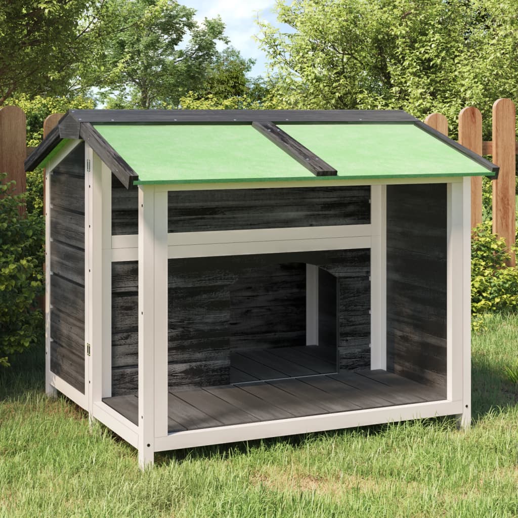 Hondenhok 96x87x80,5 cm massief grenenhout grijs is nu te koop bij PeponiXL, paradijselijk wonen!