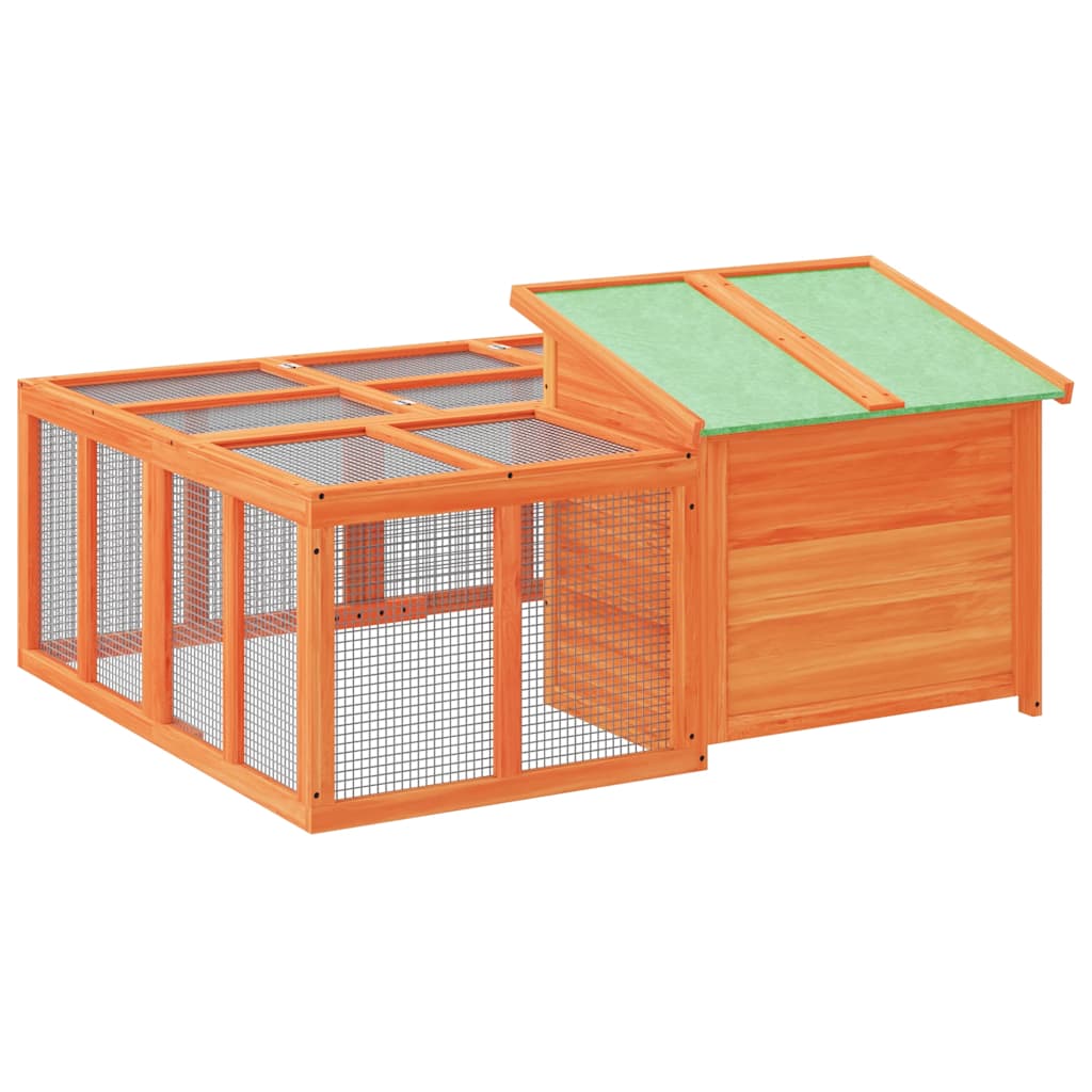 Konijnenhok 144x123x67,5 cm massief grenenhout bruin is nu te koop bij PeponiXL, paradijselijk wonen!