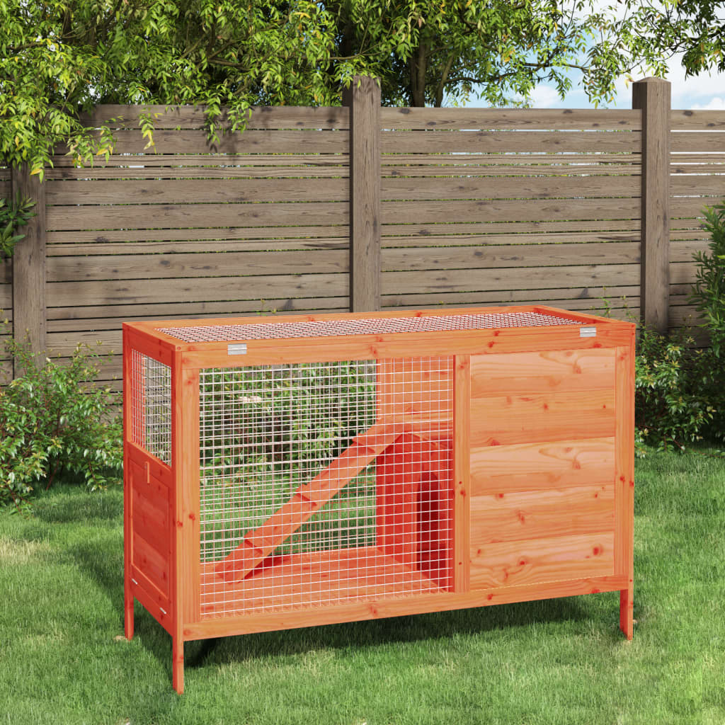 Konijnenhok 103x44x69,5 cm massief grenenhout bruin is nu te koop bij PeponiXL, paradijselijk wonen!
